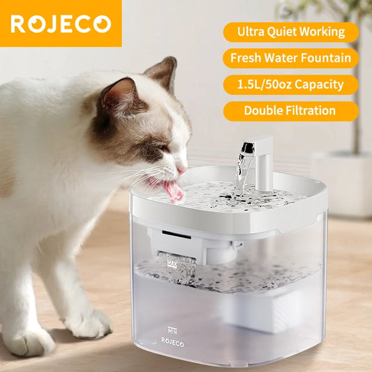 Fuente de Agua de 1.5L con Doble Filtro - Ultra Silenciosa