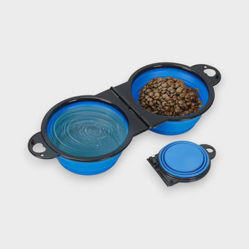 Cuenco Doble Plegable de Viaje  - Silicona Portátil