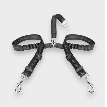 Cinturón de Seguridad para dos Perros Ajustable y Seguro - 360°